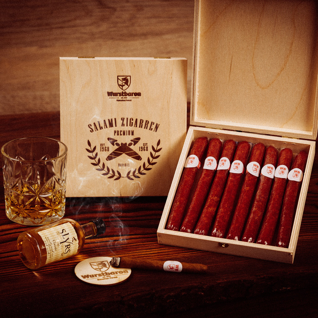 WURSTBARON® Salami-Sticks im Premium-Holzkästchen